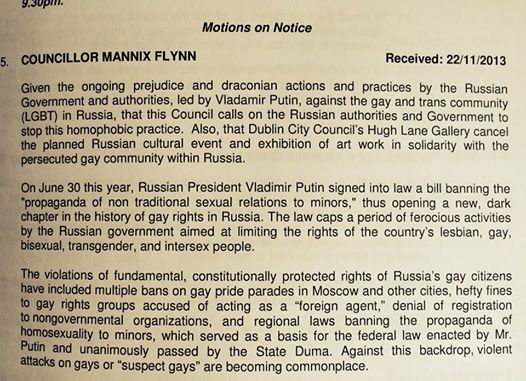 Cllr Flynn Motion May 2014